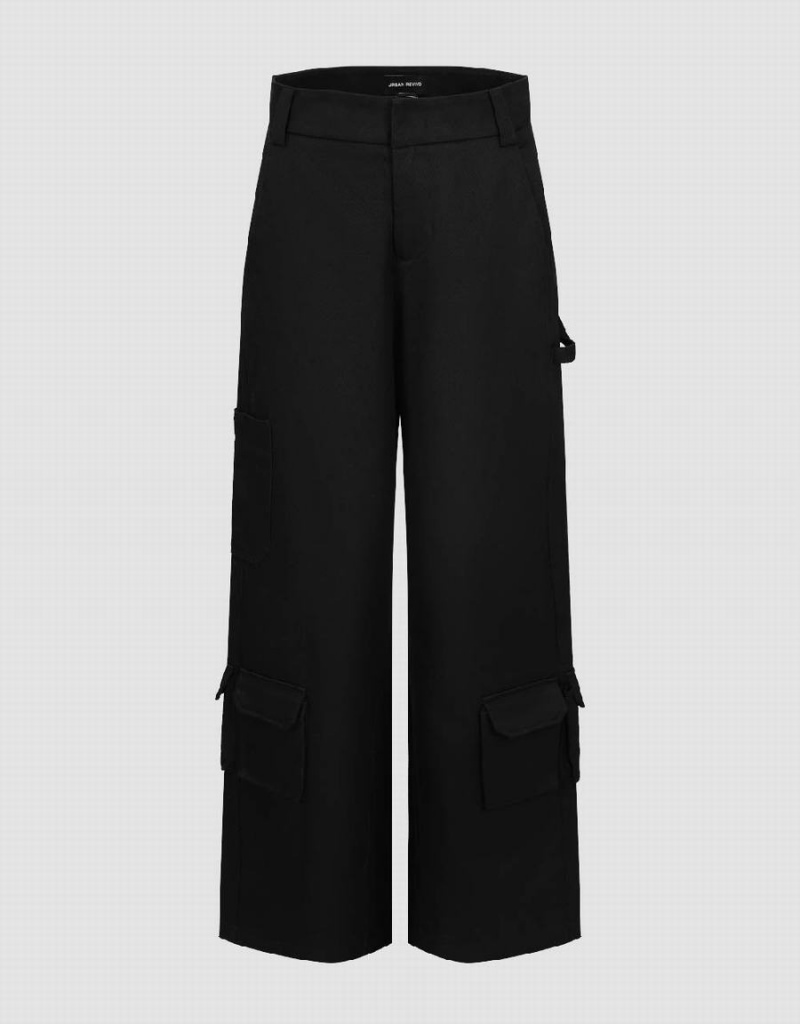 Pantalon Urban Revivo Multi-Pocket Carrot Fit Femme Noir | KAT6063EV