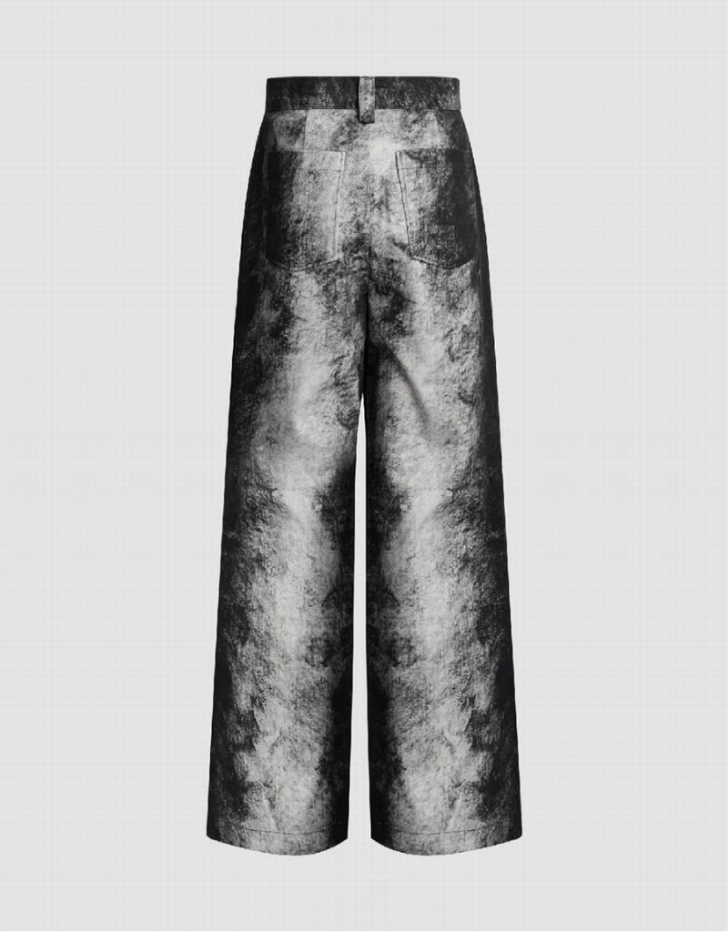 Pantalon Urban Revivo Printed Loose Larges-Leg Femme Grise | LZZ6681OK