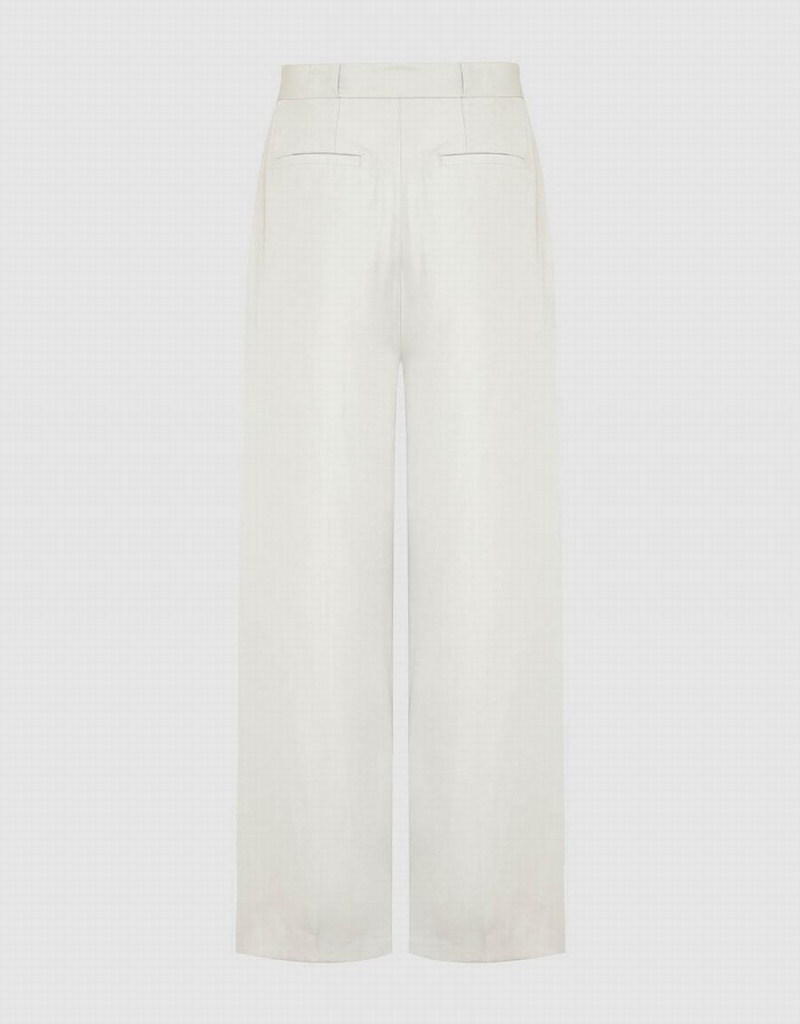 Pantalon Urban Revivo Tailored Droit Femme Blanche | QLZ1494GA