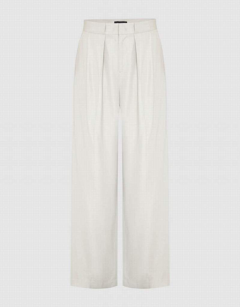 Pantalon Urban Revivo Tailored Droit Femme Blanche | QLZ1494GA