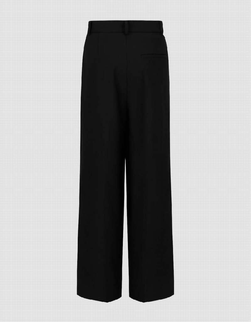 Pantalon Urban Revivo Tailored Larges-Leg Femme Noir | GTD845AF