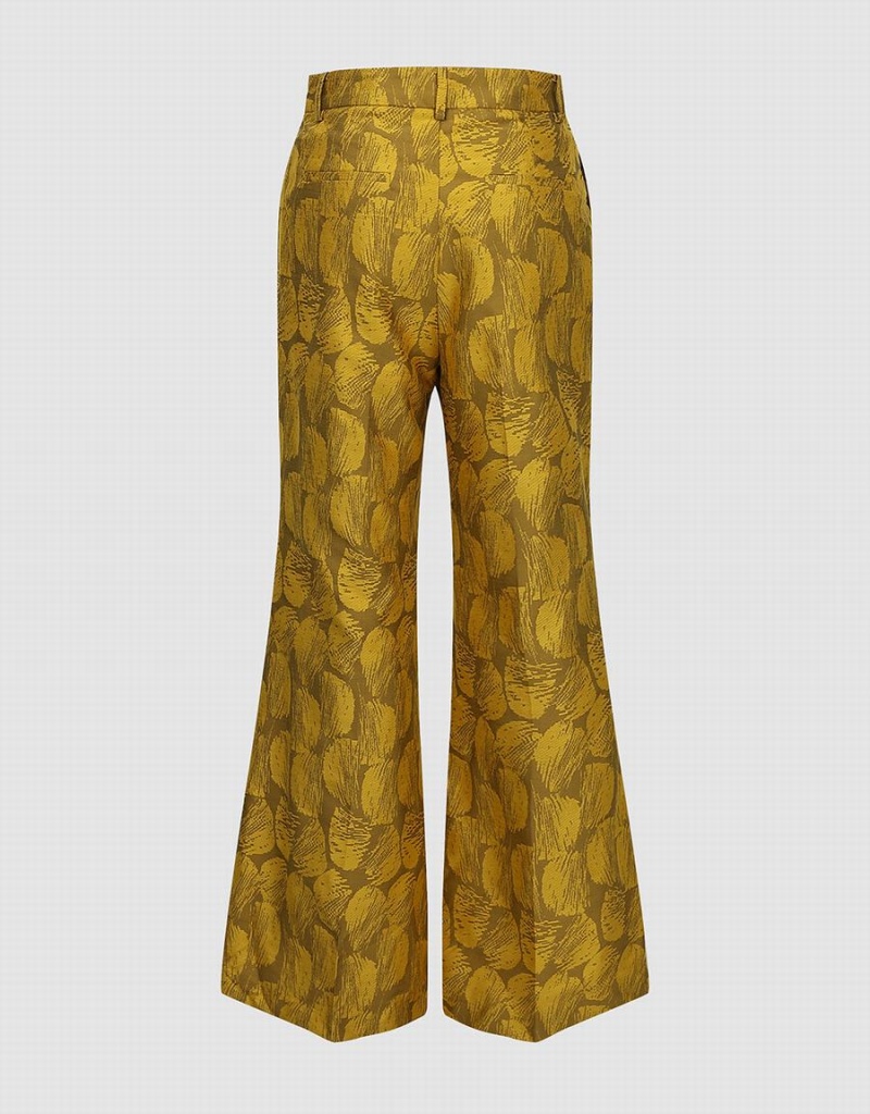 Pantalon Urban Revivo Tailored Printed Flare Femme Orange | WRE985JO