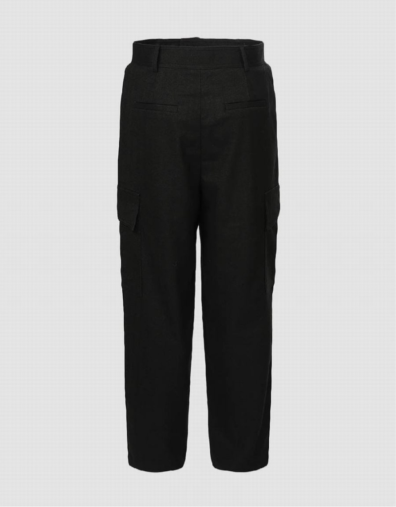 Pantalon Urban Revivo Utility Pocket Femme Noir | IRH5343JO