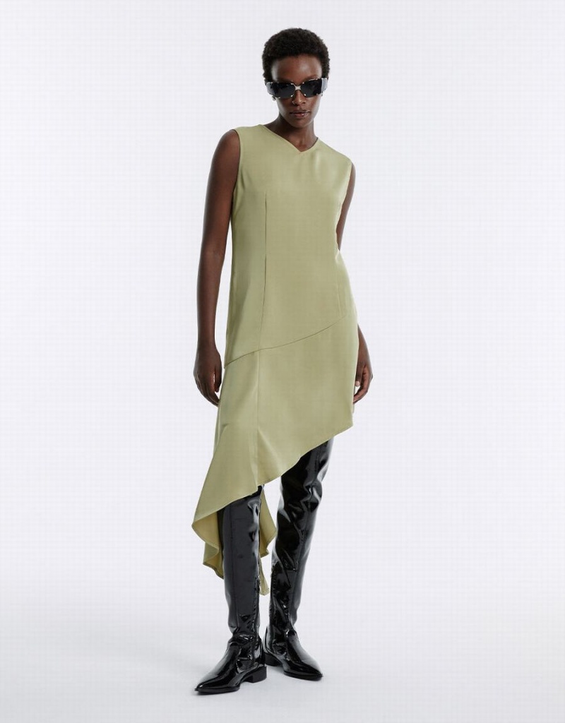 Peignoir Urban Revivo Asymmetrical Hem Sans Manches Femme Vert | ZJI747NK