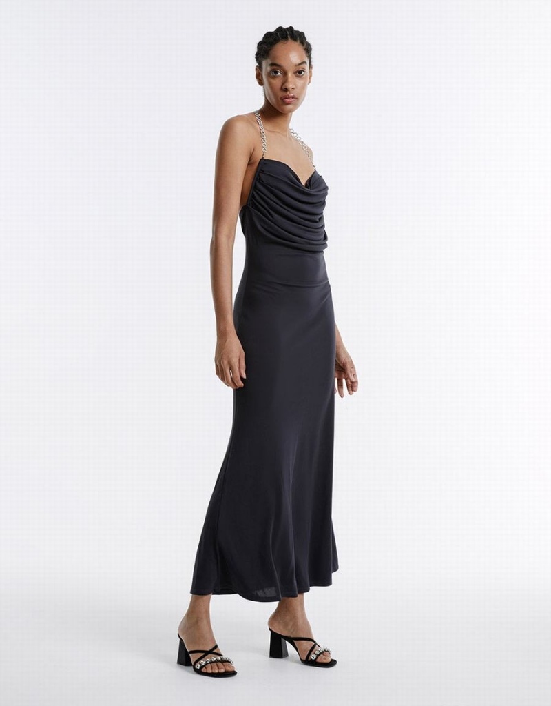 Peignoir Urban Revivo Backless Maxi Femme Grise | RBP5619EJ