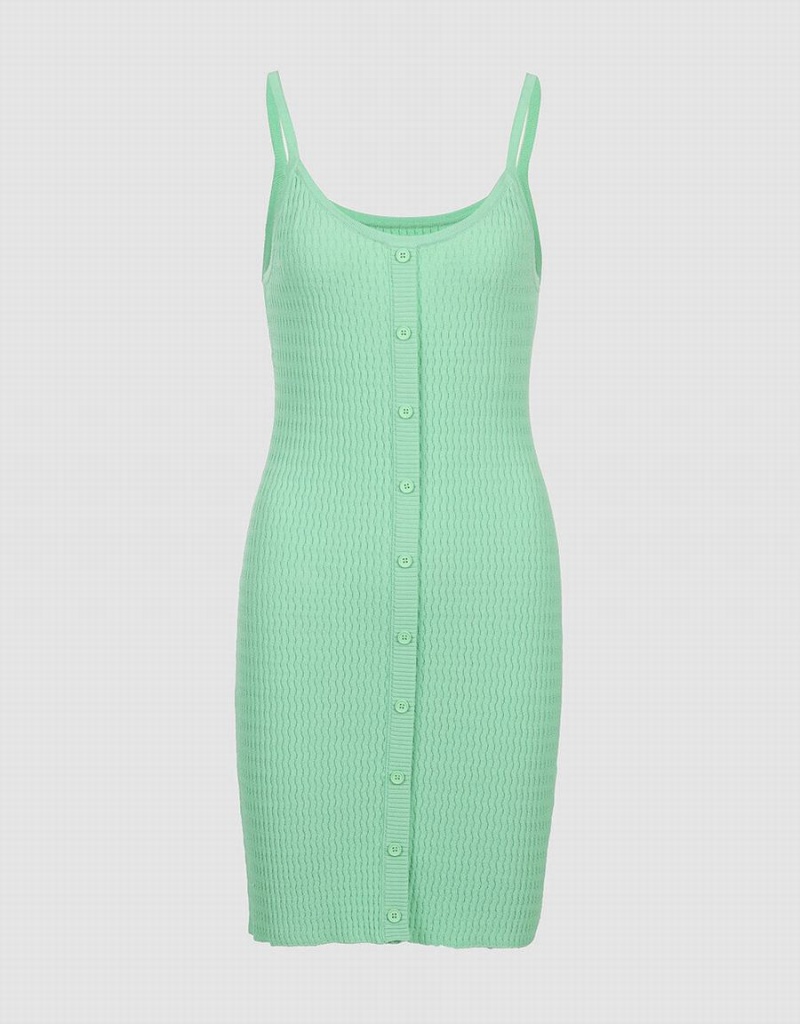 Peignoir Urban Revivo Button Front Nervuré Knit Cami Femme Vert | VYX8630JX