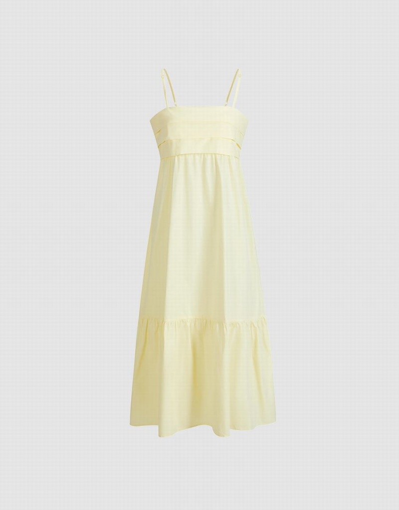 Peignoir Urban Revivo Cami Ruffle Hem Midi Femme Jaune | TBJ2932XG