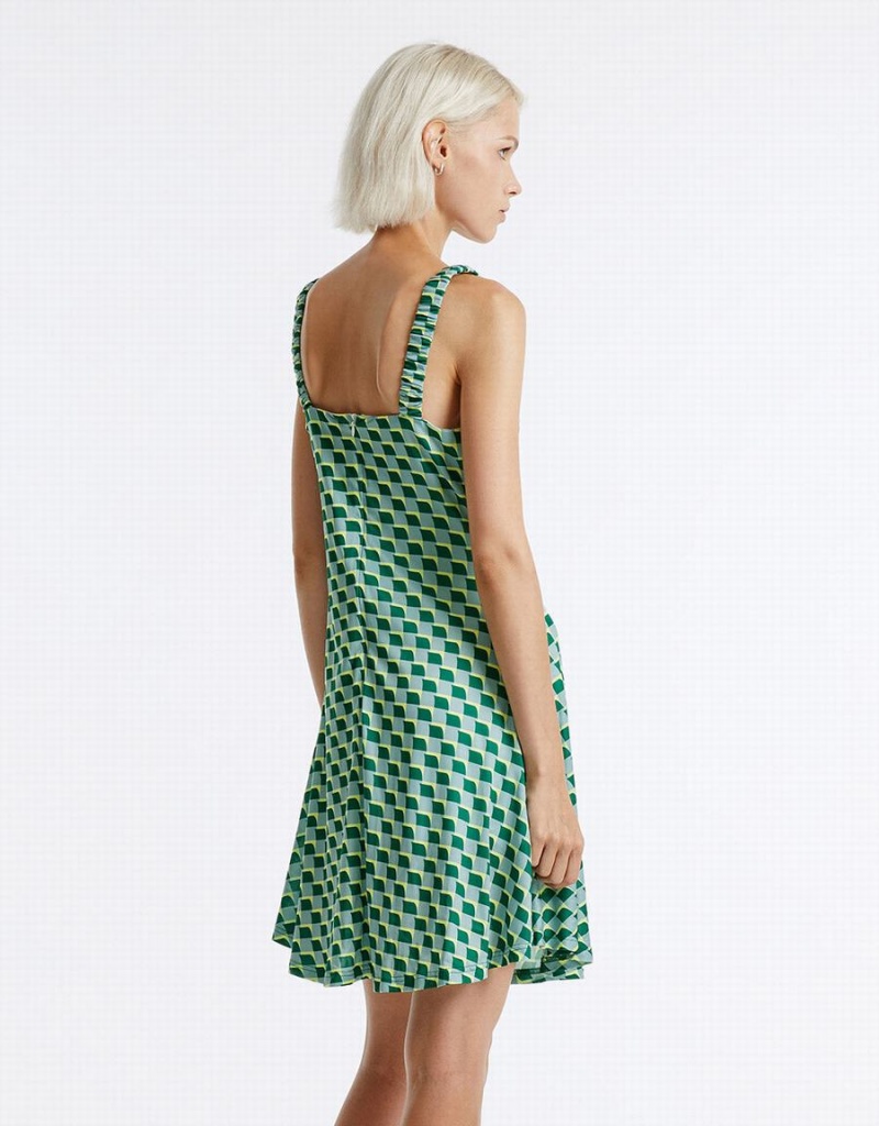 Peignoir Urban Revivo Checkered Knit Femme Vert | DTV5297FH