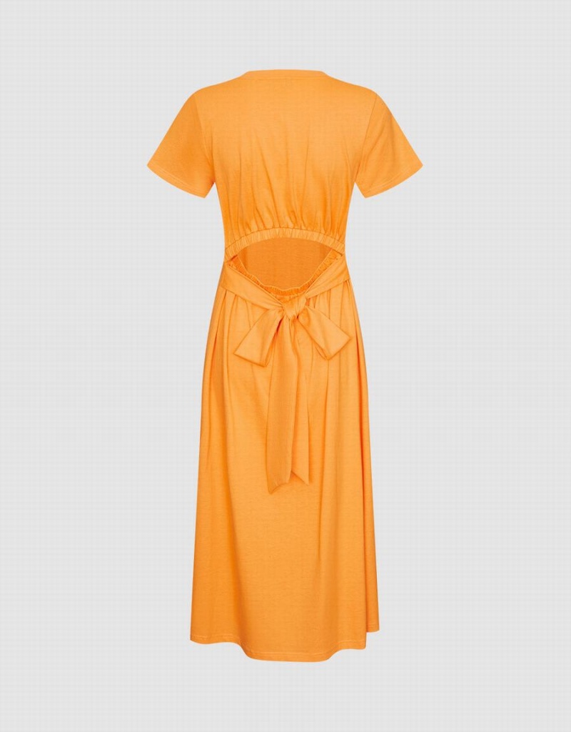 Peignoir Urban Revivo Cut Out Back Midi Femme Orange | ELE5286DG