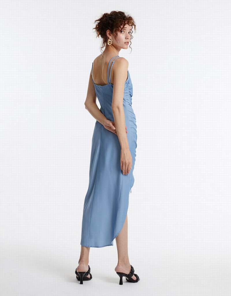 Peignoir Urban Revivo Draped Midi Femme Bleu | VCA6930EN