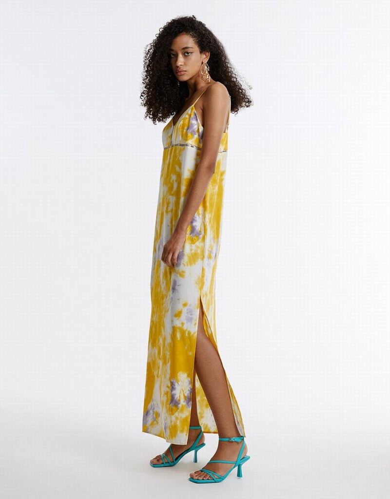 Peignoir Urban Revivo Flowy Floral Femme Jaune | PDQ4213YV