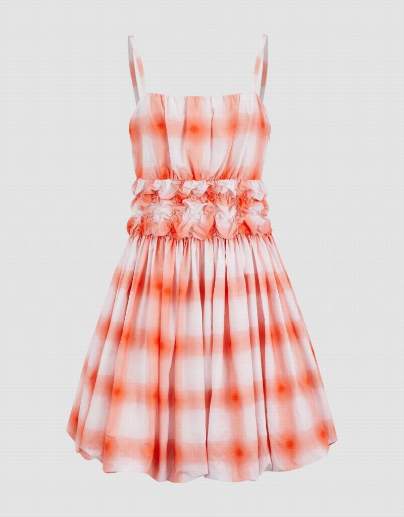 Peignoir Urban Revivo Gingham A-Line Cami Femme Orange | QJW91PH