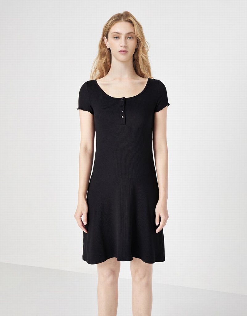 Peignoir Urban Revivo Half Button Nervuré Knit Femme Violette | SWO177PX