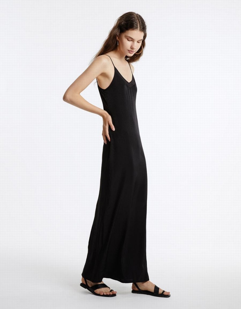 Peignoir Urban Revivo Lanières Maxi Femme Noir | VXW3585VA