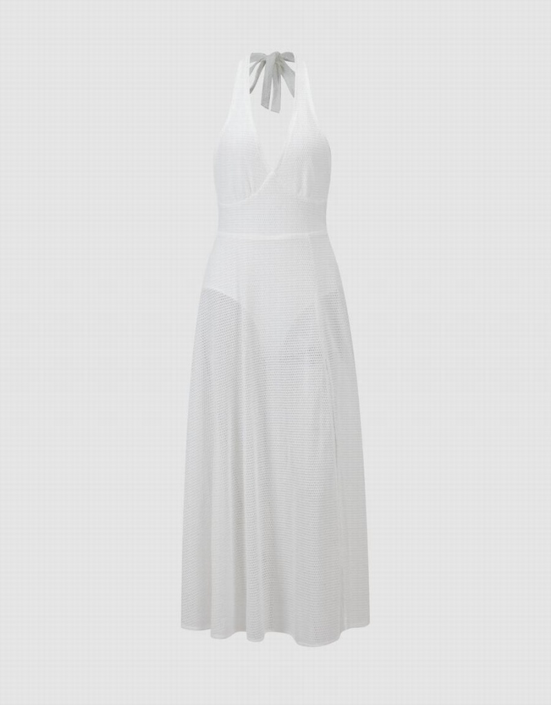 Peignoir Urban Revivo Maxi Halter Femme Blanche | VTL5792QD