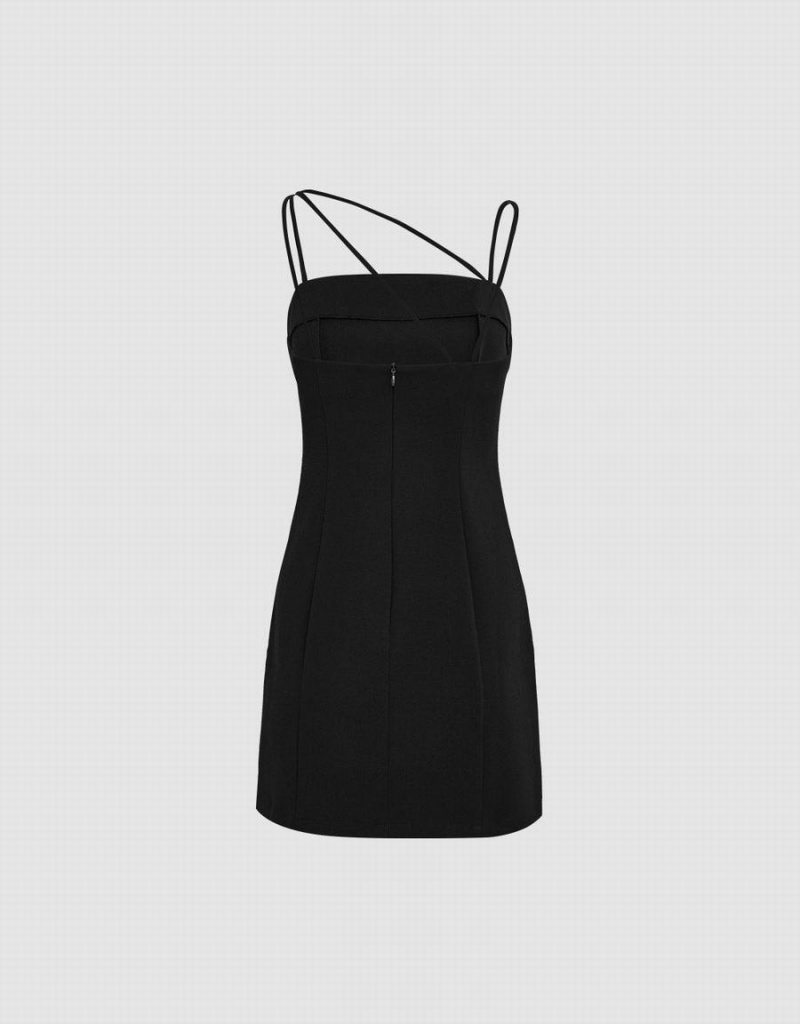 Peignoir Urban Revivo Minimalistic Cami Mini Femme Noir | QVZ2627XW