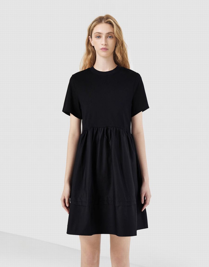 Peignoir Urban Revivo Plain Spliced Femme Noir | LZM1830MQ