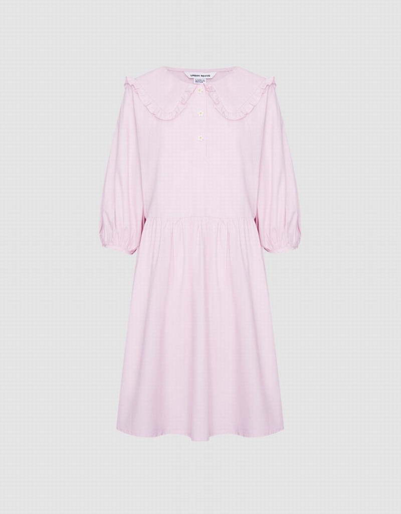 Peignoir Urban Revivo Plain Statement Collar Skater Femme Rose | WXK3414BK