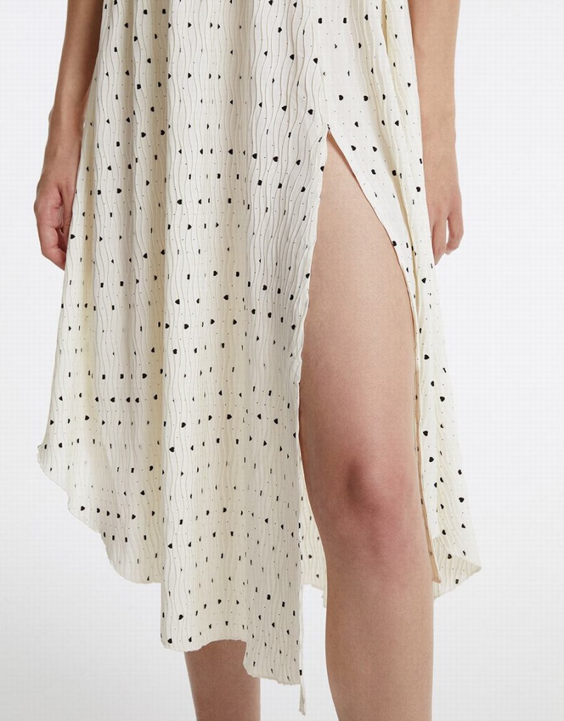 Peignoir Urban Revivo Polka Dot Halter Femme Blanche | VDH7713UD