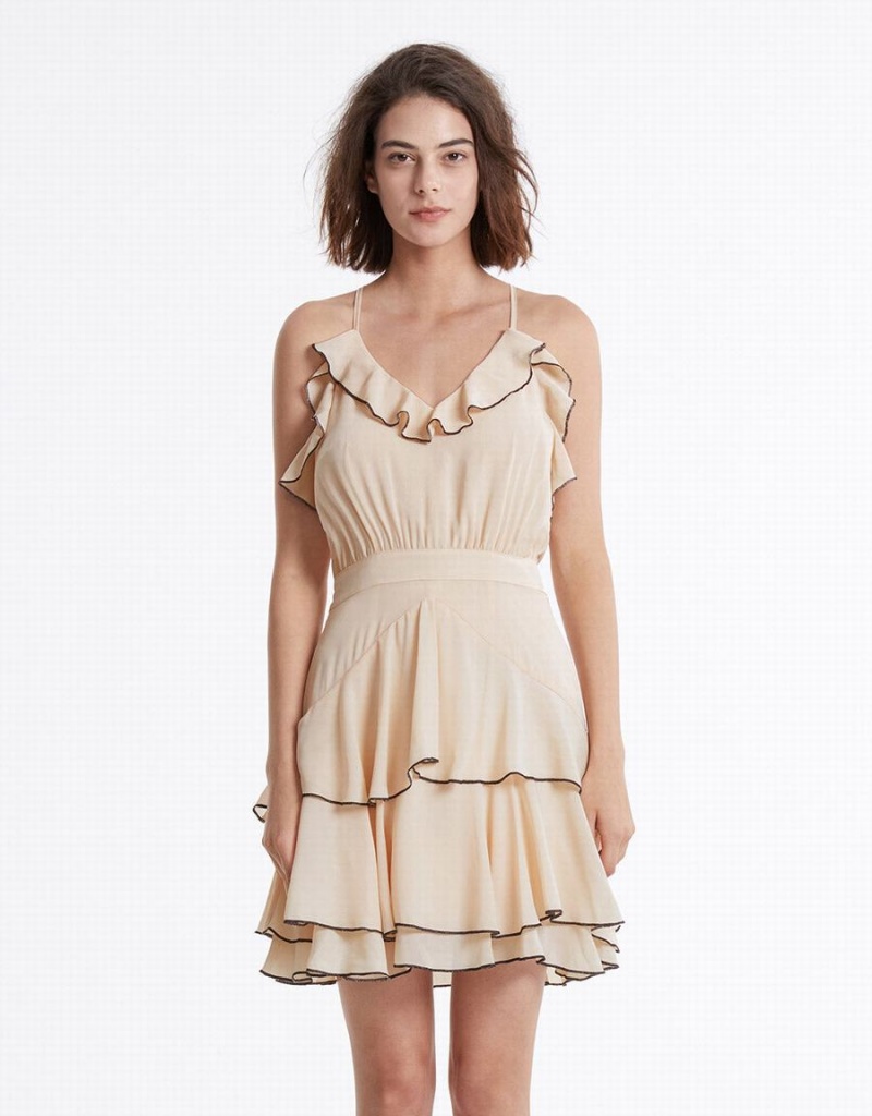 Peignoir Urban Revivo Ruffled Chiffon Femme Rose | RYW2566DP