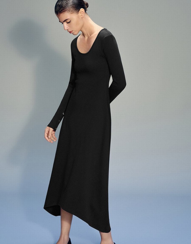 Peignoir Urban Revivo Standard Sleeve U Neck A-Line Femme Noir | OFT2413IO