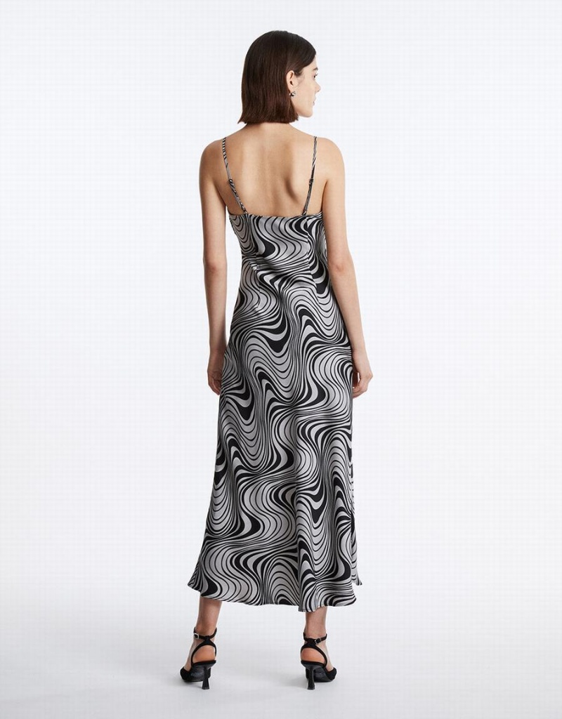 Peignoir Urban Revivo Swirl Print Maxi Cami Femme Grise | QFG6540NA