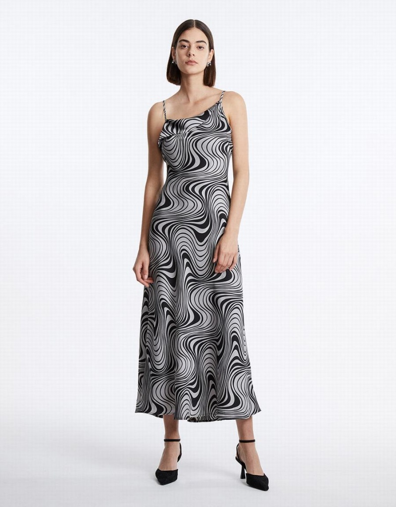 Peignoir Urban Revivo Swirl Print Maxi Cami Femme Grise | QFG6540NA