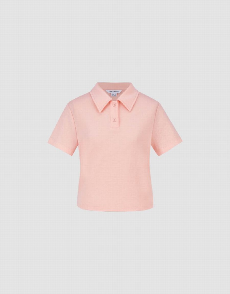 Polos Urban Revivo Standard Sleeve Droit Femme Rose | RFZ5315OD