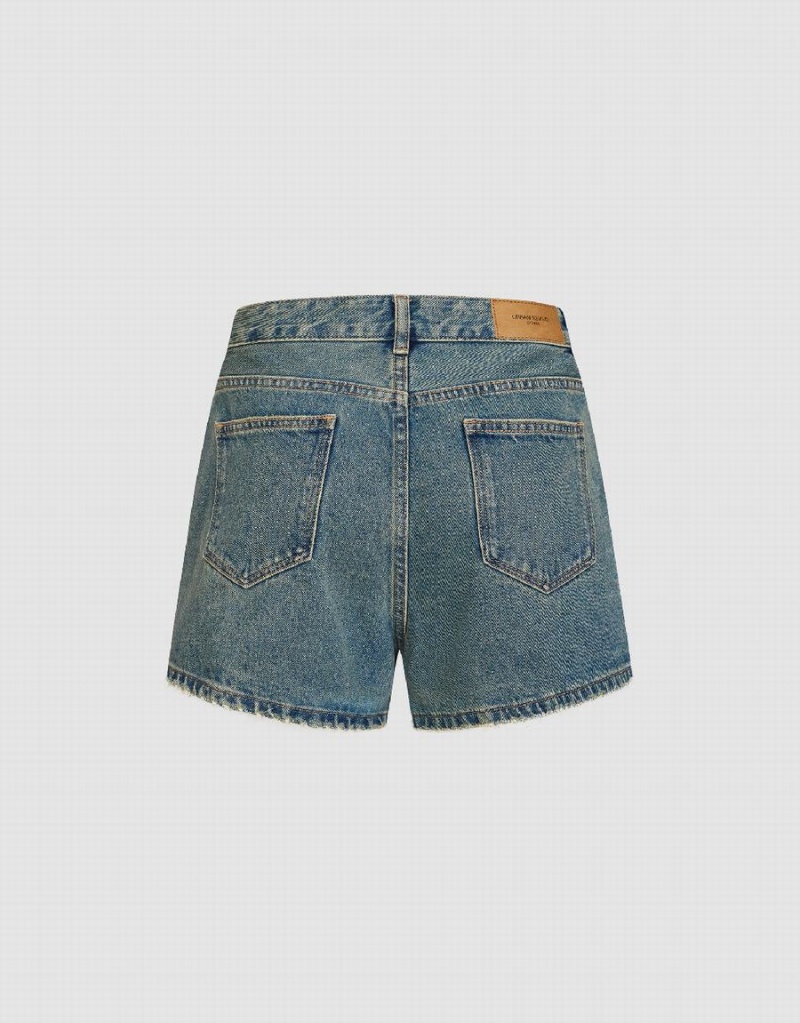 Short Urban Revivo Denim Femme Bleu | PHB5093IM