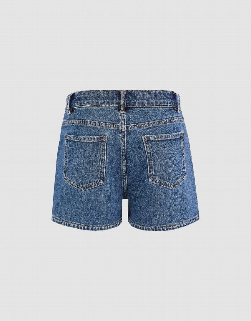 Short Urban Revivo Denim Femme Bleu | ROX1312EO