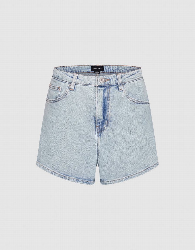 Short Urban Revivo Glamor Denim Femme Bleu | TPE4341OM