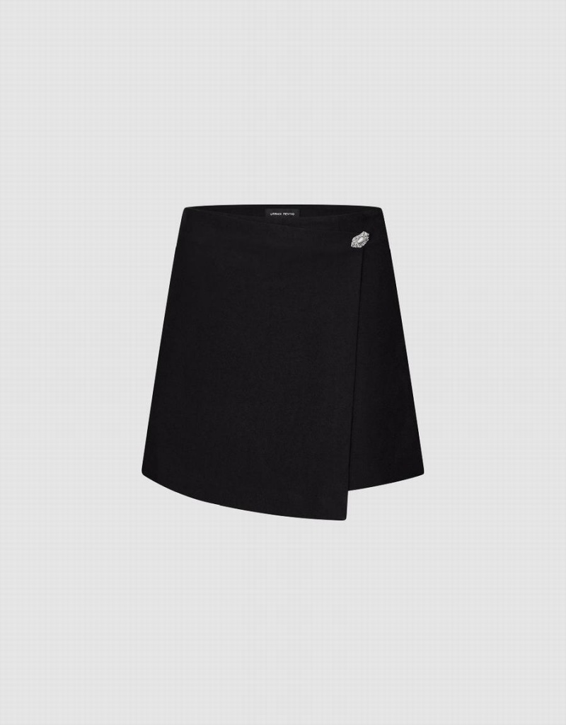 Short Urban Revivo Glamor Regular Skort Femme Noir | MNX5522RT