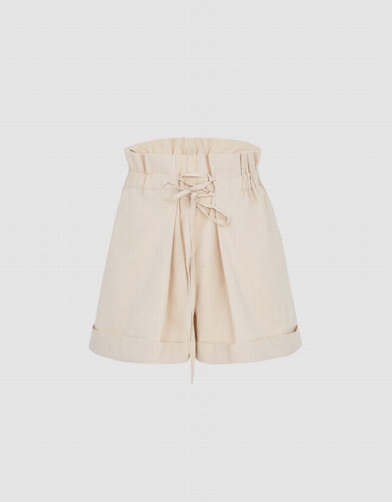 Short Urban Revivo Leisure Femme Kaki | HJI4623HI