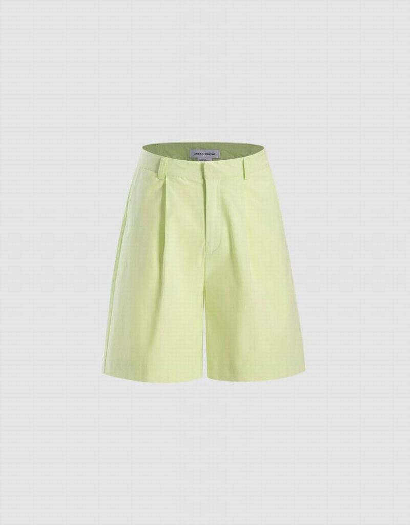 Short Urban Revivo Plain Femme Vert | IMD1814OV