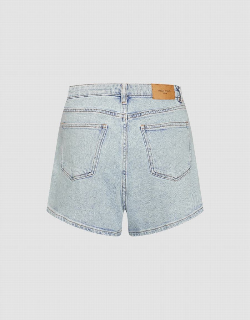 Short Urban Revivo Regular Denim Femme Bleu | JDA3856EA