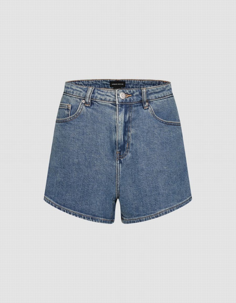 Short Urban Revivo Regular Denim Femme Bleu | IXS291RV