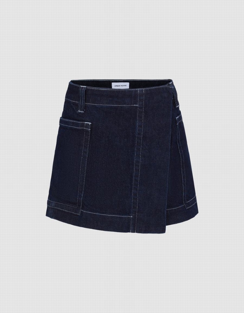 Short Urban Revivo Urban Denim Femme Bleu | GVD785SL