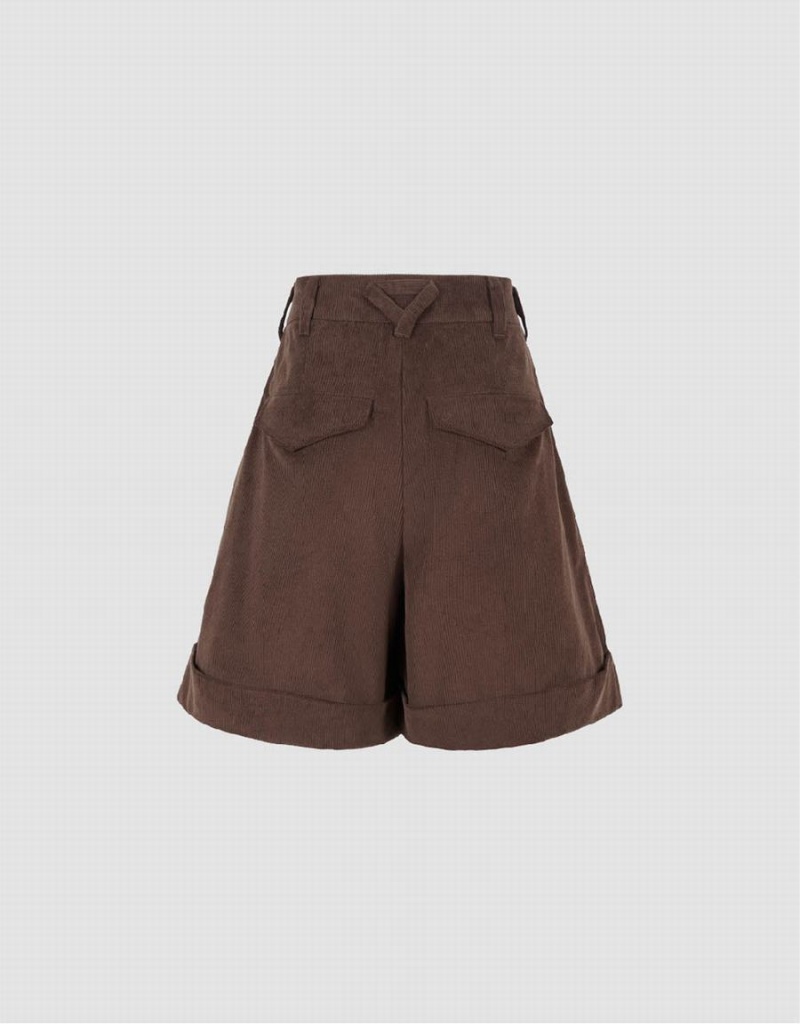 Short Urban Revivo Urban Regular Femme Marron Foncé | EPZ9797VU