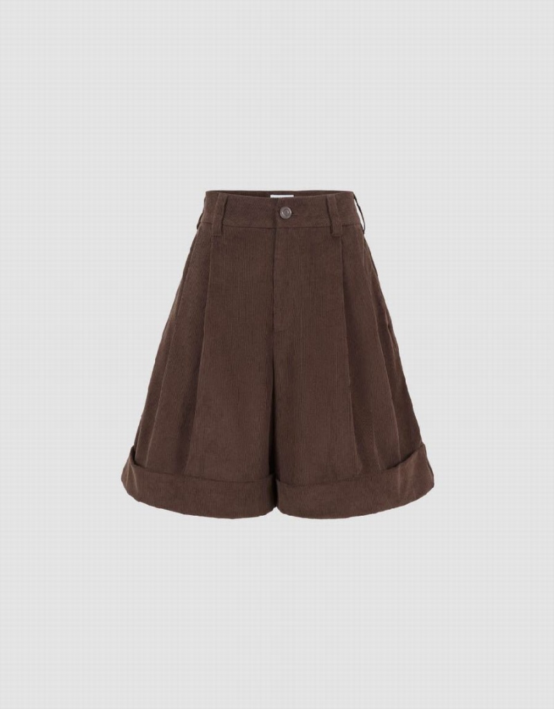 Short Urban Revivo Urban Regular Femme Marron Foncé | EPZ9797VU