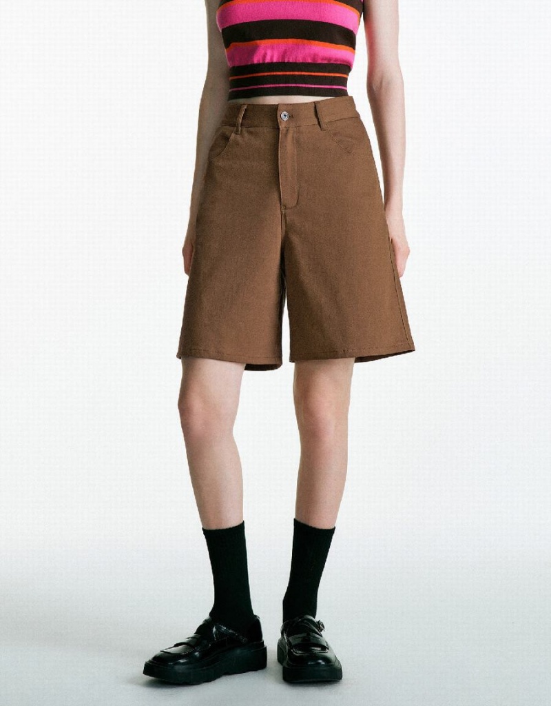 Short Urban Revivo Urban Regular Femme Marron | JMA4726OO