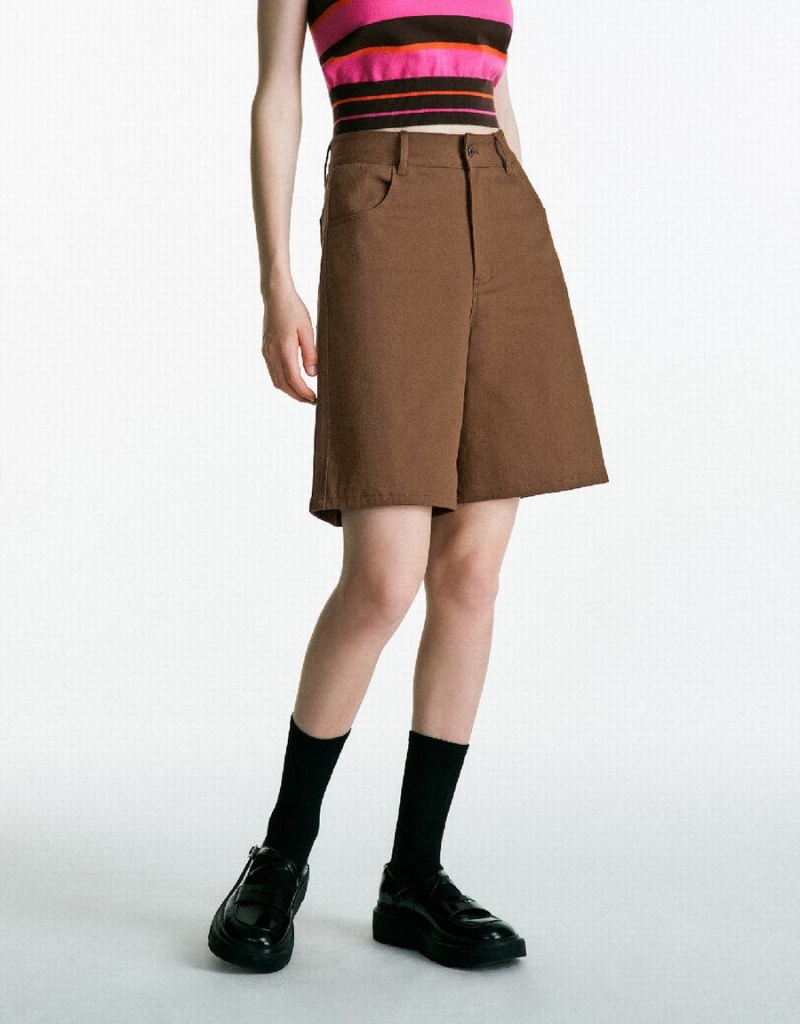 Short Urban Revivo Urban Regular Femme Marron | JMA4726OO