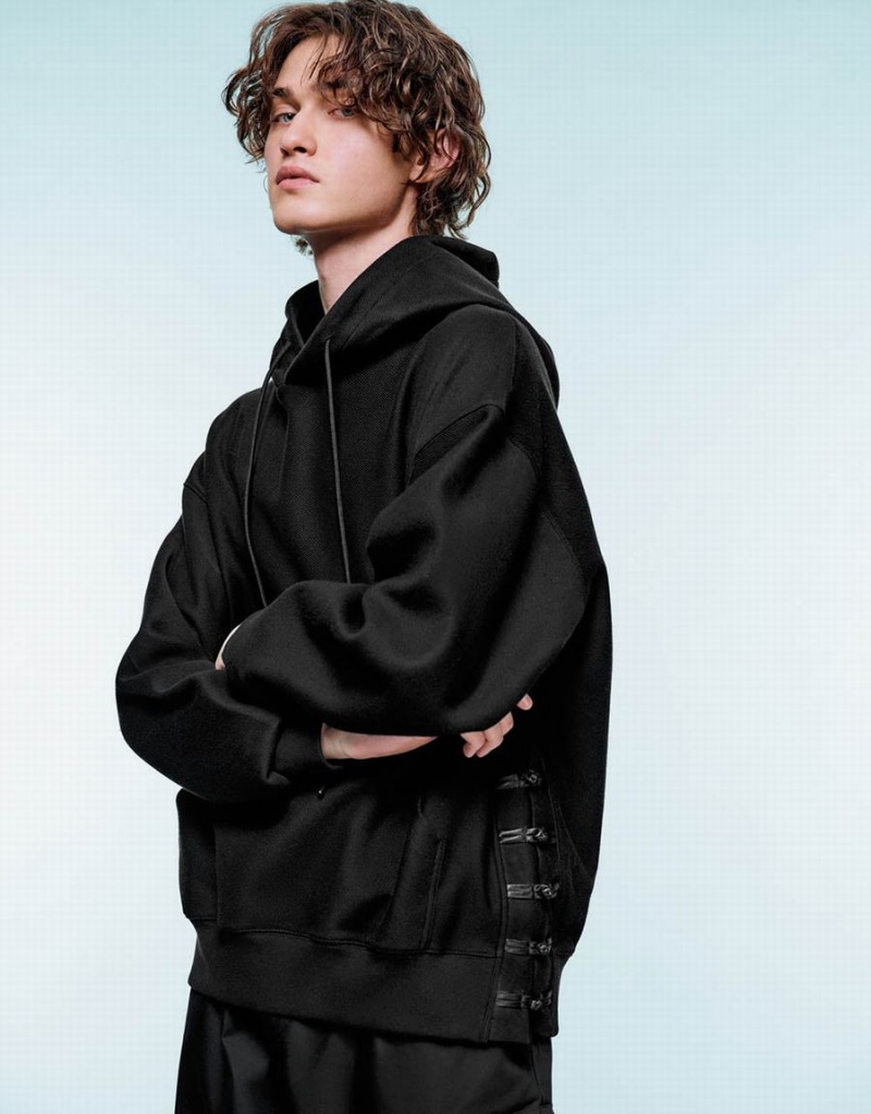 Sweats Urban Revivo Oversized Encapuchonné Homme Noir | AXC288EO