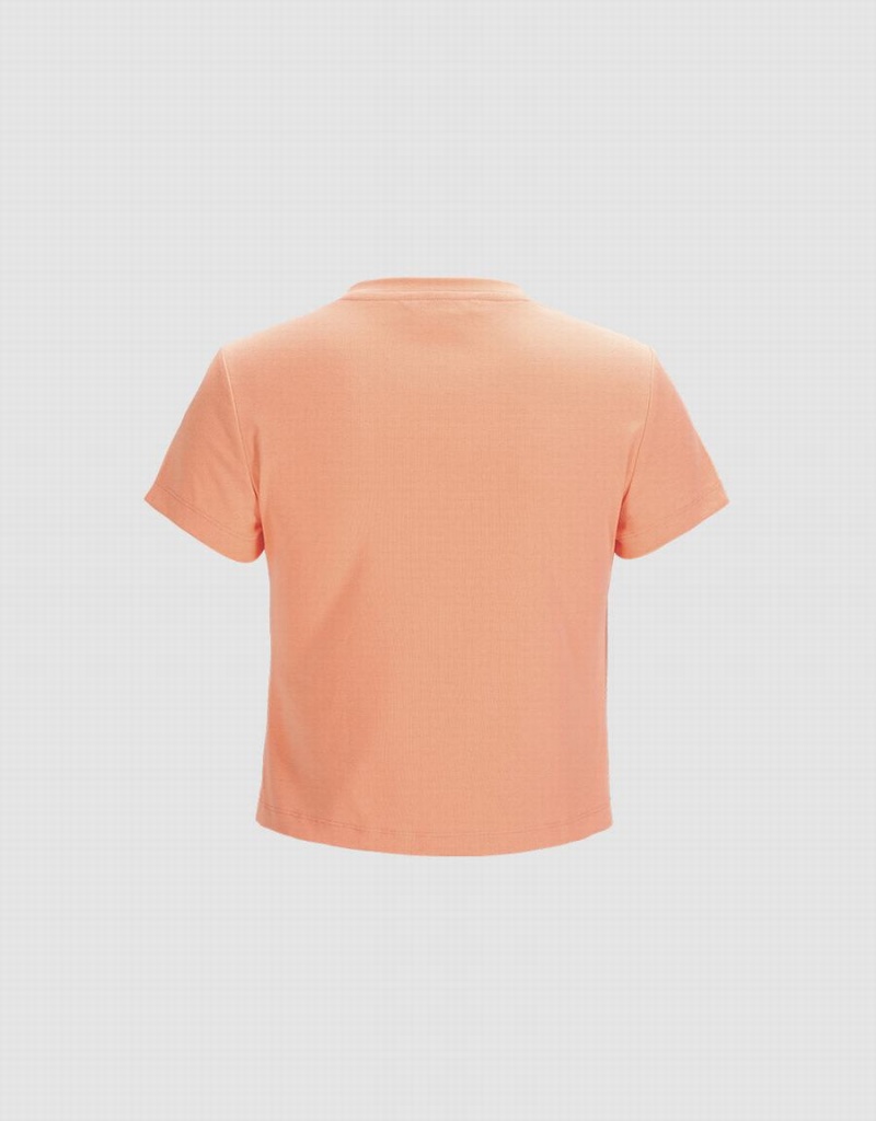 T Shirts Urban Revivo Basic Fitted Femme Orange Clair | GPL2292CJ