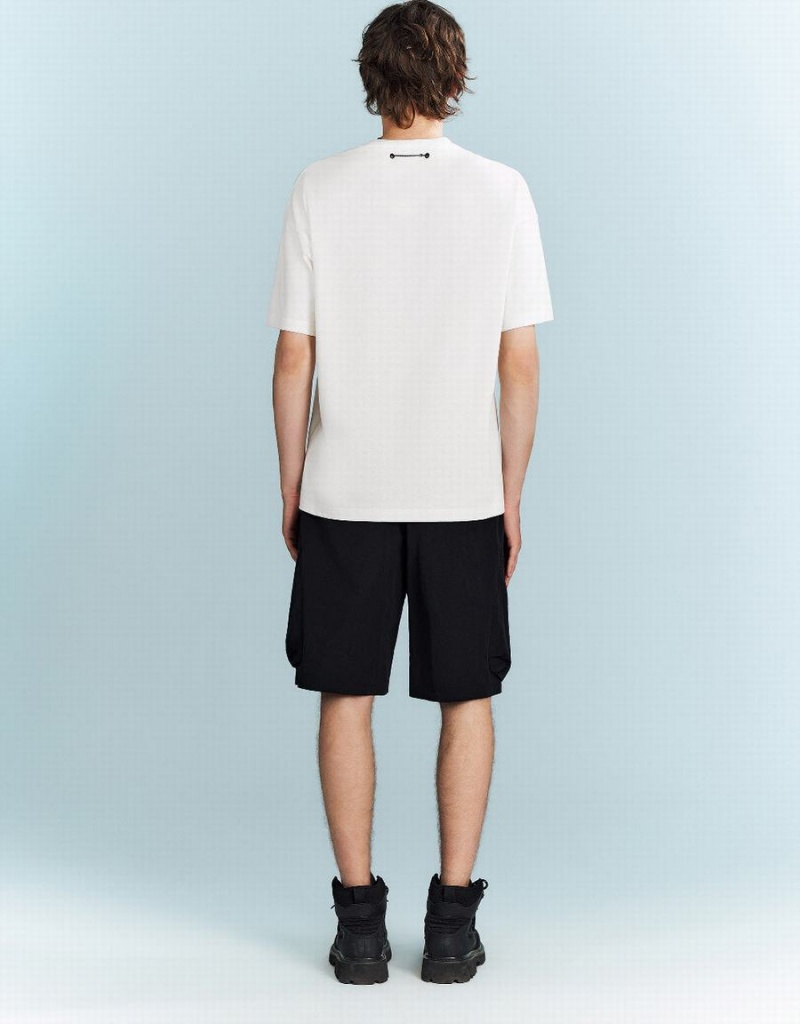 T Shirts Urban Revivo Drop Shoulder Sleeve Homme Blanche | NSR1088ZG