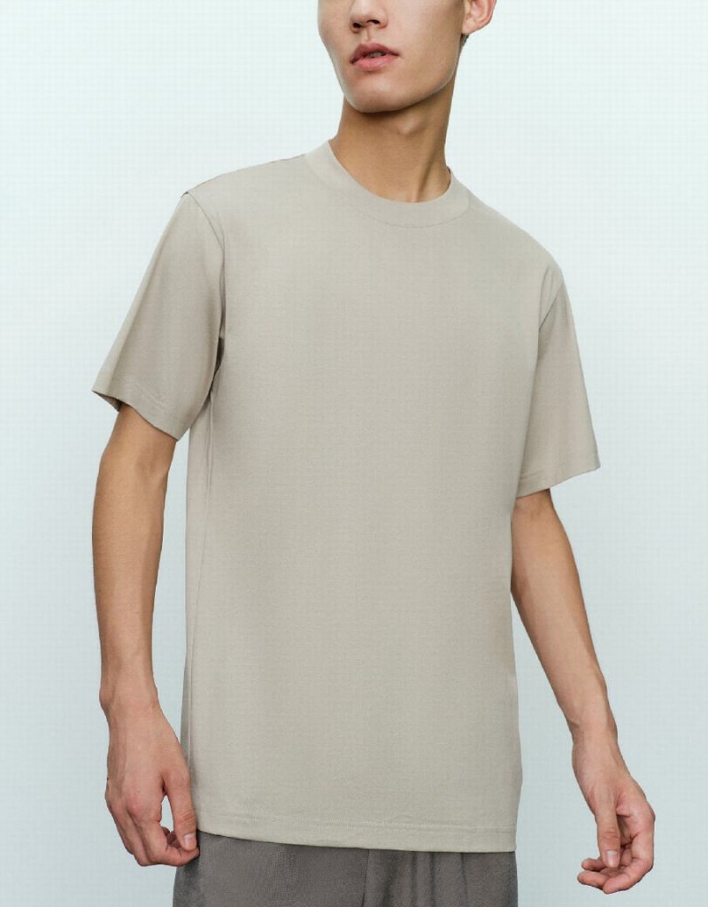 T Shirts Urban Revivo Drop Shoulder Sleeve Crew Neck Homme Grise | JKS517CG