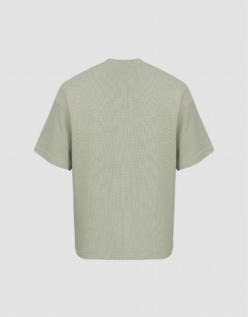 T Shirts Urban Revivo Loose Tricoté Homme Vert | XPR1457IG