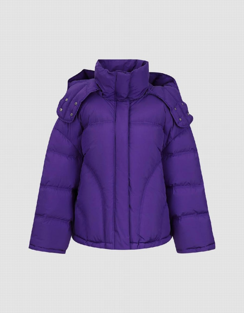 Veste Puffer Urban Revivo Drop Shoulder Sleeve Femme Violette | KMJ6780FI