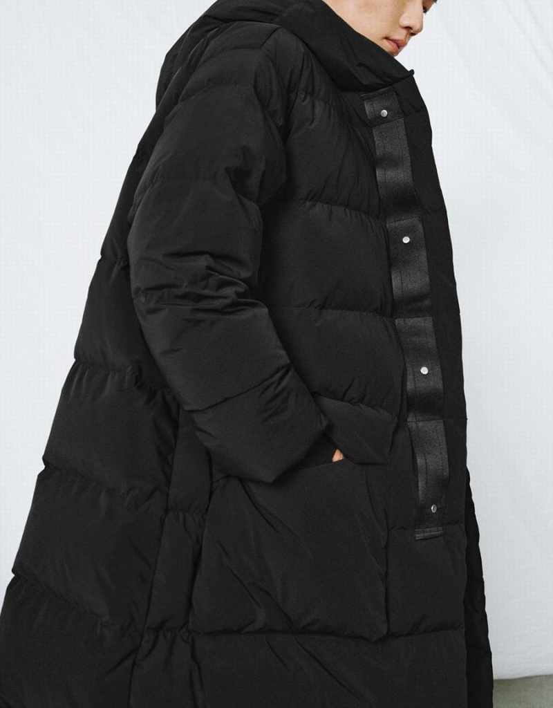 Veste Puffer Urban Revivo Encapuchonné Homme Noir | BYY5377OZ