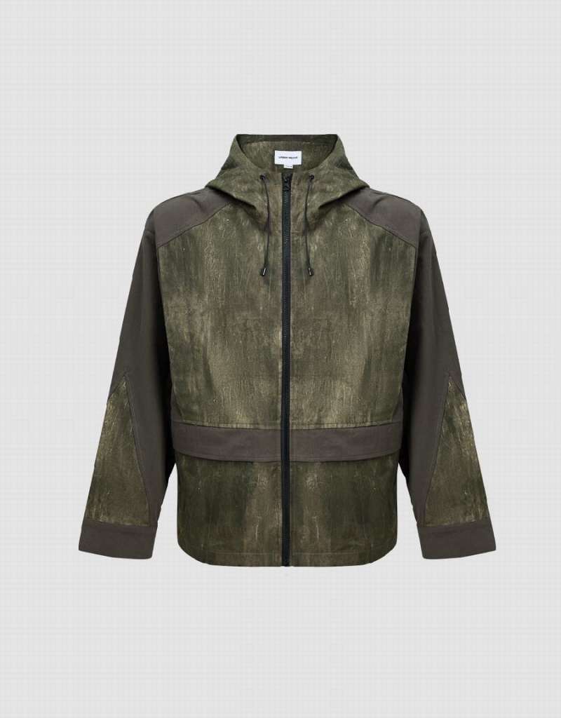 Veste À Capuche Urban Revivo Zippé Front Homme Vert | HSN8379AX