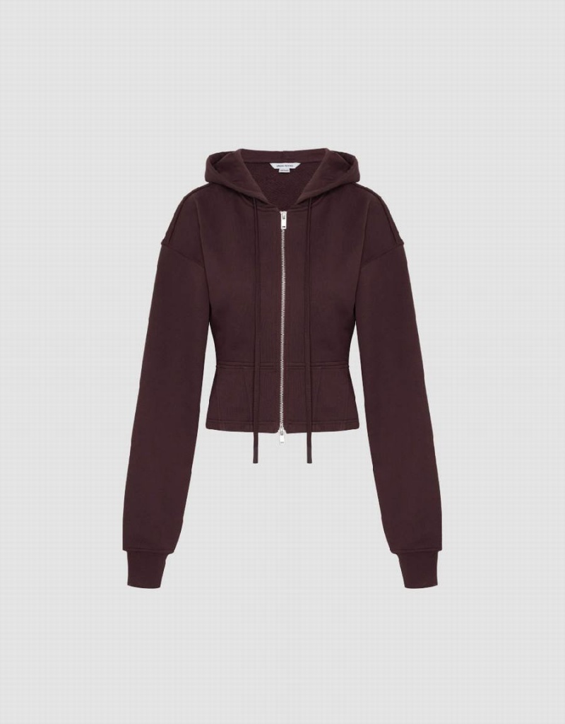 Veste À Capuche Urban Revivo Zippé Front Tricoté Femme Violette | CYA4580LK